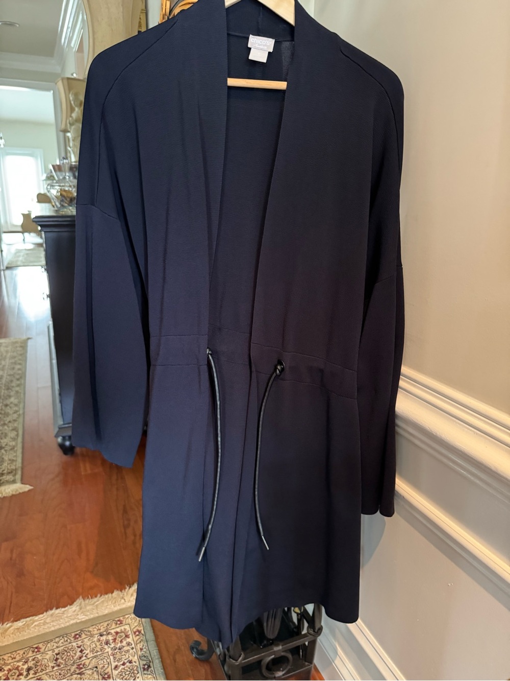 Chico's Navy Knit Utility Jacket Size 3